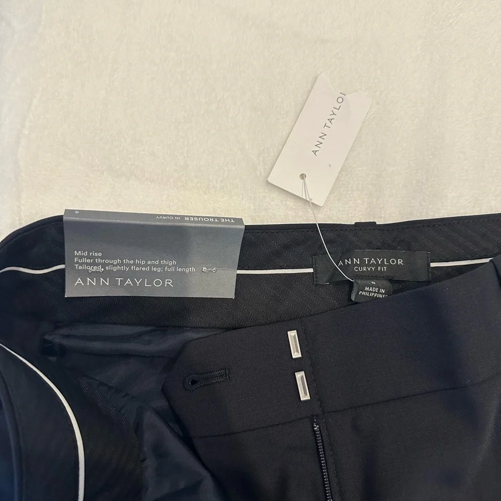 NWT Ann Taylor Size 0 Curvy fit Classic Black Dress Pants